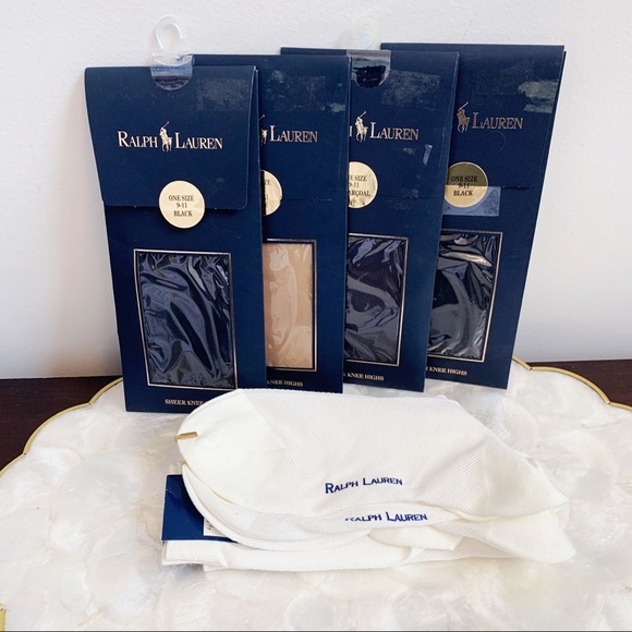 Ralph Lauren Lot of 6 Sheer Knee Highs White Sock